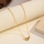 18K Gold-Plated Rhinestone Heart Necklace