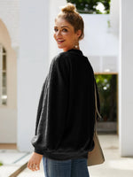 Ivy Lane Mock Neck Dropped Shoulder Sweatshirt