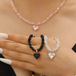 Pearl & Heart Pendant Necklace