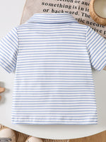 Children's Striped Embroidered Duck Polo