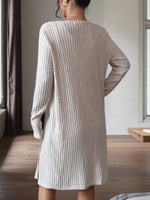 Ribbed Knit Tank Dress and Cardigan Set