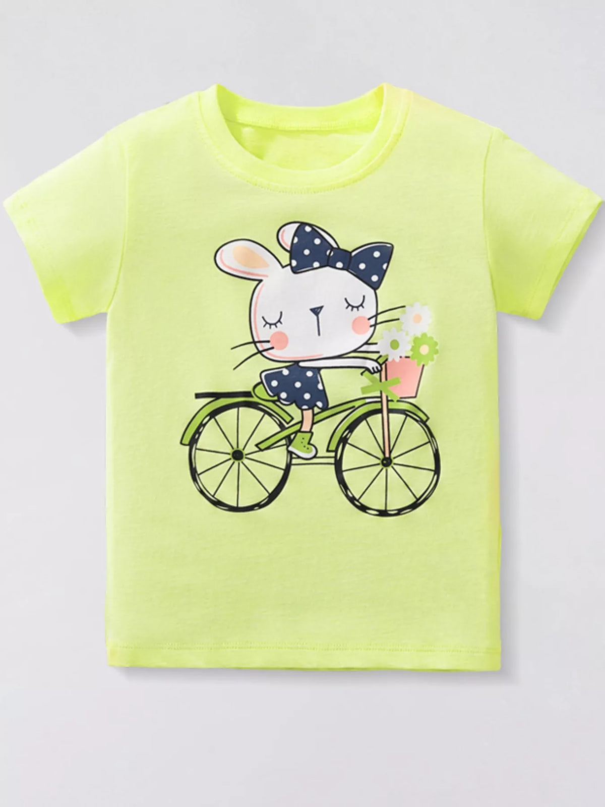 Children's Bunny Riding Bicycle Graphic T-Shirt