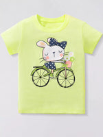 Children's Bunny Riding Bicycle Graphic T-Shirt