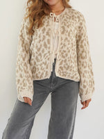 Leopard Tie Front Cardigan