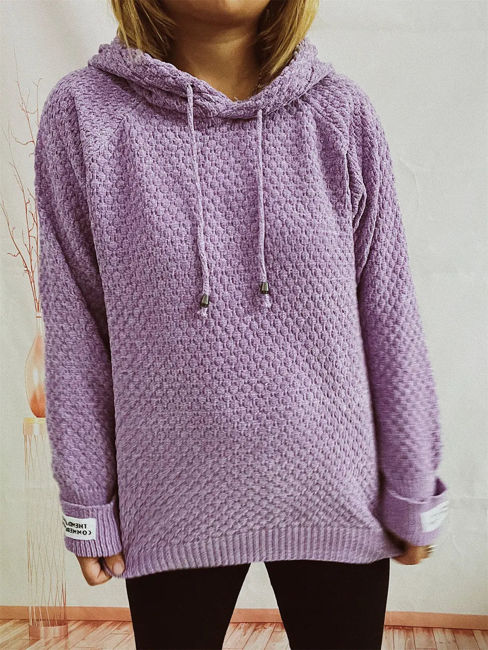 Drawstring Long SleeveHooded Sweater