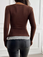 Lace Detail Long Sleeve T-Shirt