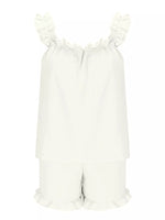 Ruffle Trim Sleeveless Top and Shorts Set