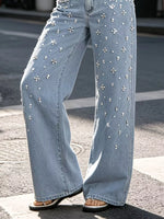 Embellished Wide-Leg Jeans
