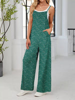 Full Size Floral Print Wide Leg Casual Jumpsuit Plus Size