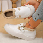 Round Toe Platform Slip-Ons