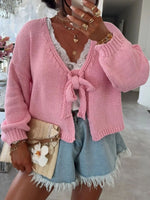 Tied Drop Shoulder Cardigan