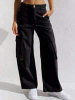 High-Waisted Wide Leg Cargo Jeans