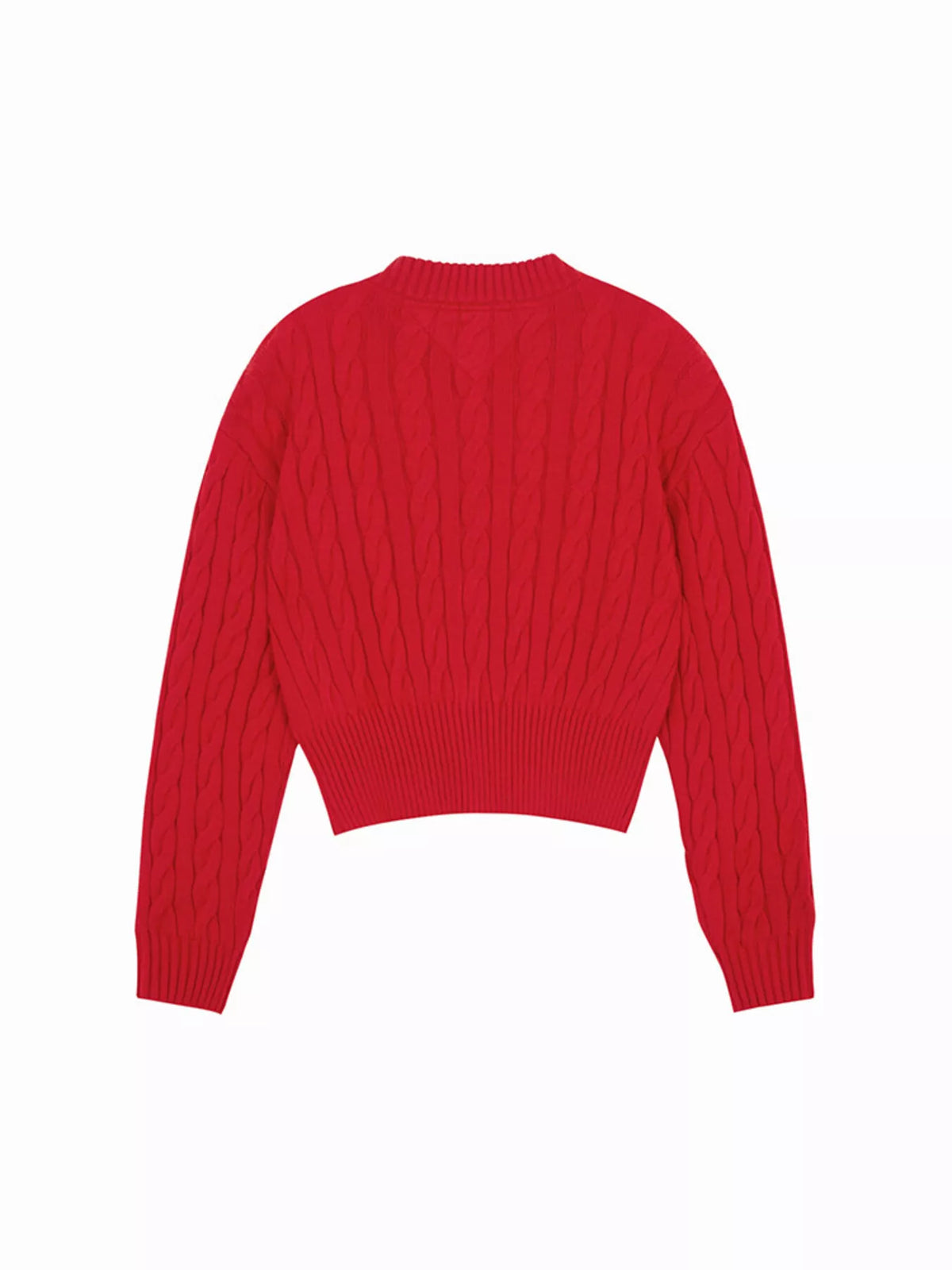 Cable-Knit Button-Front Cardigan