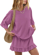 Round Neck Half Sleeve Tee and Skirt Set