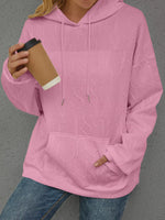 Full Size Embossed Lettering Casual Hoodie Plus Size