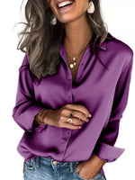 Satin Button-Down Shirt