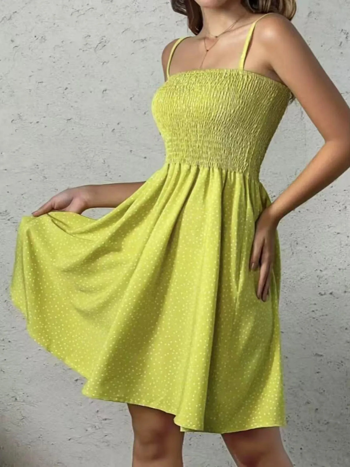 Full Size Smocked Square Neck Cami Dress Plus Size