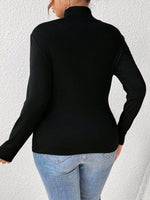 Plus Size Long Sleeve Fitted Turtleneck T-Shirt