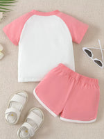 Children's Letter Graphic Tee and Shorts Set