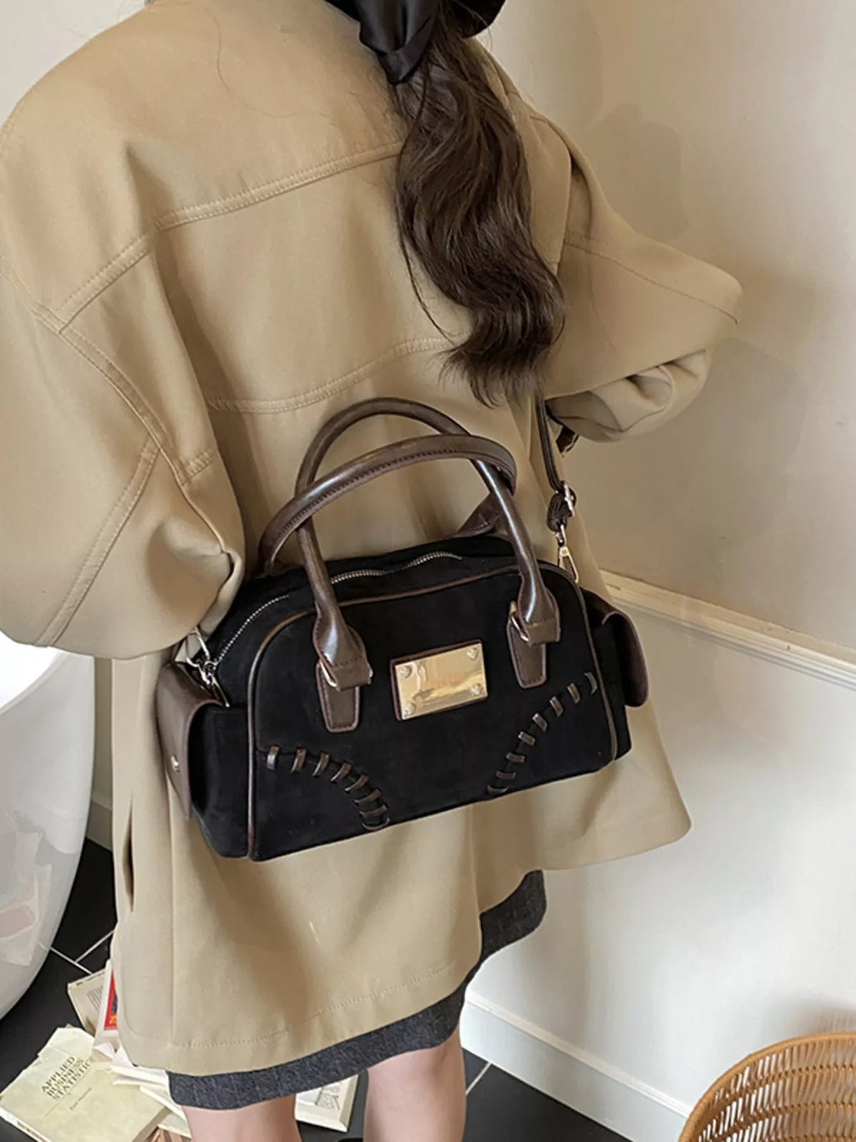 Vintage Top Handle Crossbody Bag