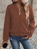 Texture Zip-Up Bomber Jacket