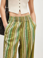 Striped High-Waisted Wide Leg Pants