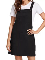 Corduroy Wide Strap Overall Dress