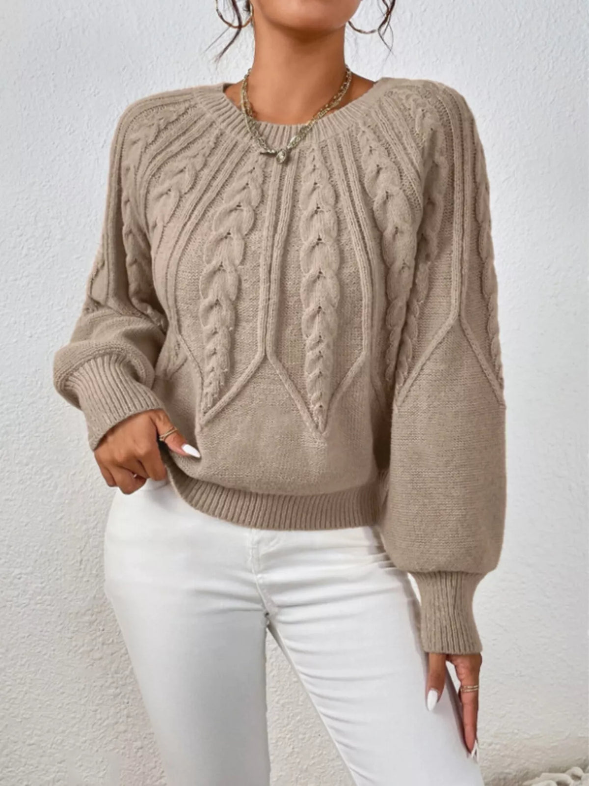 Cable Knit Long Sleeve Sweater