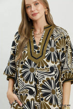 Umgee Abstract Print Midi Dress