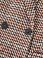 Houndstooth Lapel Collar Blazer