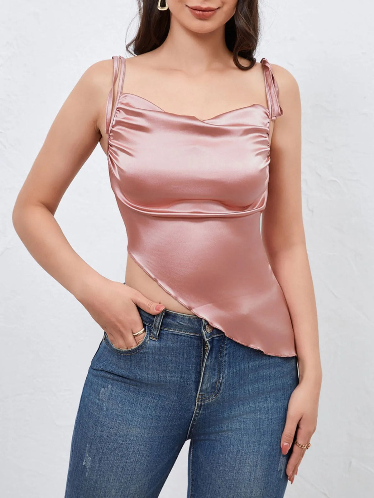 Asymmetrical Tie Shoulder Cami