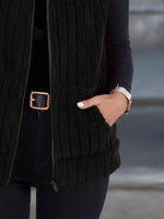 Full Size Fleece Zip-Up Vest Coat Plus Size