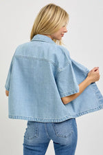 RISEN Oversized Half Sleeve Cropped Shirt