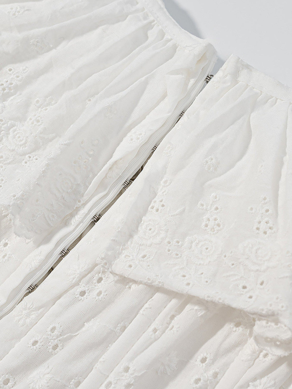 Lace Up Back Eyelet Ruffle Trim Tank