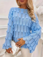 Textured Knit Bell Sleeve Knit Top