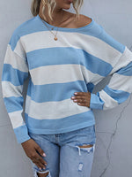 Striped Casual Long Sleeve Knit Top