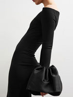 Off-Shoulder Flounce Sleeve Maxi Dress