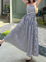 Striped Sleeveless Maxi Dress