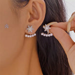 Christmas Snowflake Pearl Earrings
