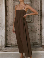 Pleated Bodice Midi Cami Dress