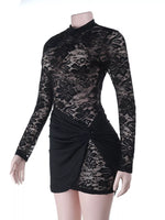 Lace Long Sleeve Bodycon Mini Dress