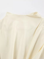 Ruched Mock Neck Long Sleeve Blosue