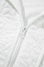 Baseball Collar Floral Quilted Jacket