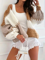 Color Block Drop Shoulder Cardigan