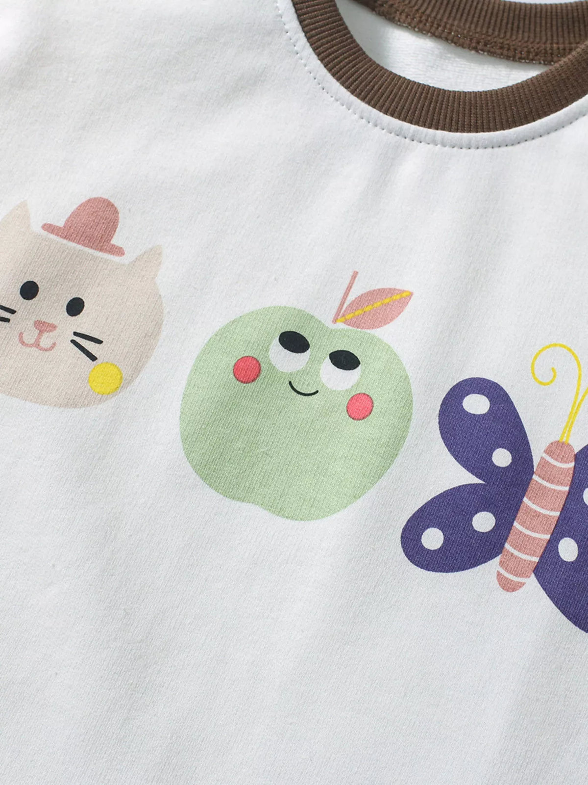 Children's Cartoon Graphic Color BlockT-Shirt