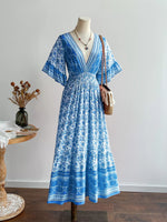 Floral Print Flounce Sleeve Dress