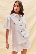 SO ME Button Down Denim Game Day Top and Shorts Set
