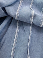 Lace-Up Denim A-Line Mini Dress