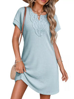 Waffle Knit Short Sleeve Dress