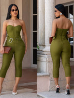 Belted Tube Skinny Jumpsuit